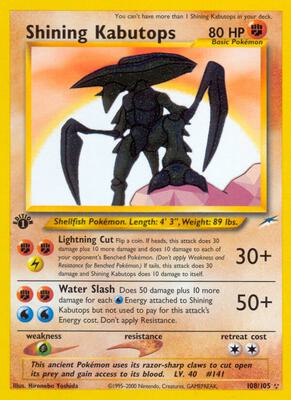 Shining Kabutops card from Neo Destiny