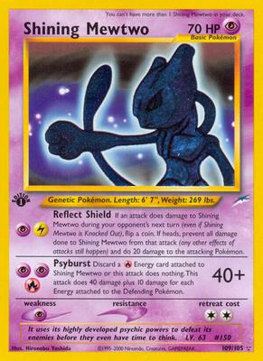 Shining Mewtwo card from Neo Destiny
