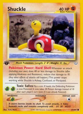 Shuckle card from Neo Revelation