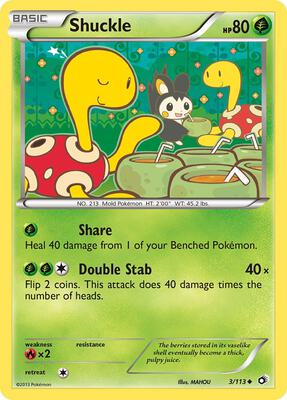 Shuckle card from Legendary Treasures