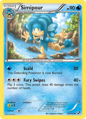 Simipour card from Black and White