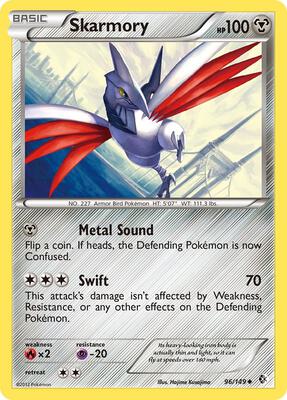 Skarmory (96) card from Boundaries Crossed