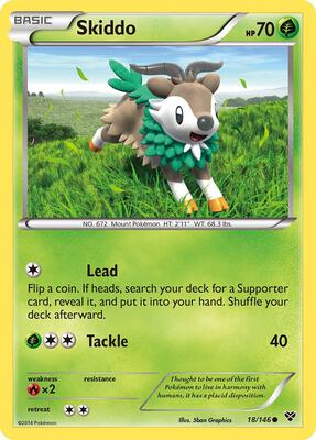Skiddo card from XY Base Set