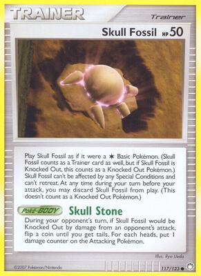 Skull Fossil card from Mysterious Treasures