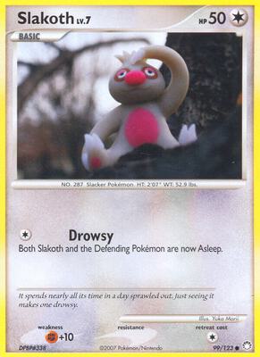 Slakoth card from Mysterious Treasures