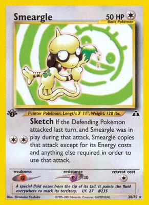 Smeargle (30) card from Neo Discovery