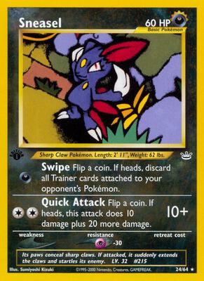 Sneasel card from Neo Revelation
