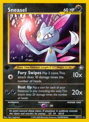 Sneasel card from Neo Genesis