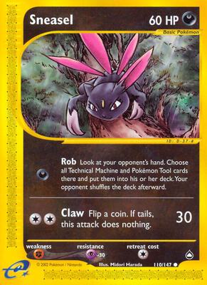 Sneasel card from Aquapolis