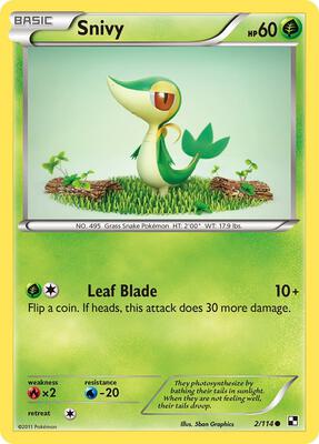 Snivy (2) card from Black and White
