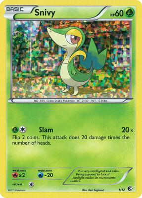 Snivy - 1/12 card from McDonald's Promos 2011