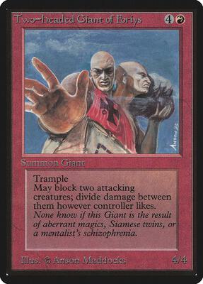 Two-Headed Giant of Foriys card from Beta Edition