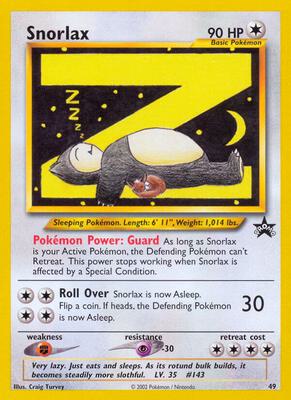 Snorlax card from WoTC Promo
