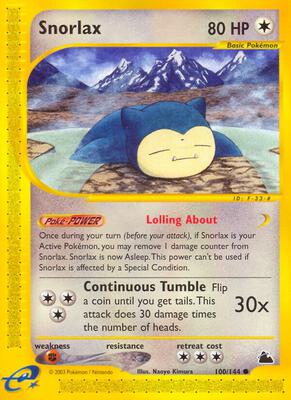 Snorlax card from Skyridge