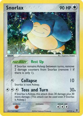 Snorlax card from EX FireRed & LeafGreen