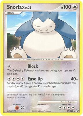 Snorlax card from Diamond and Pearl