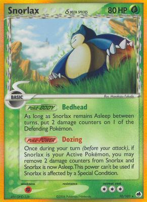 Snorlax (Delta Species) card from EX Dragon Frontiers