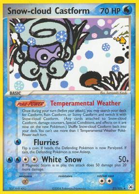Snow-cloud Castform card from EX Hidden Legends