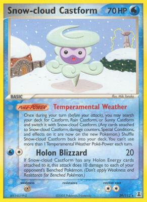 Snow-cloud Castform card from EX Delta Species