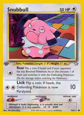 Snubbull card from Neo Genesis