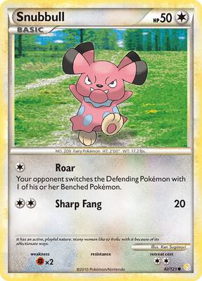 Snubbull card from HeartGold SoulSilver