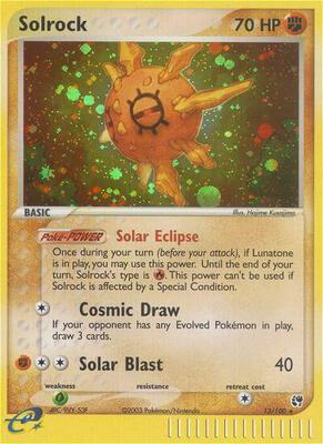 Solrock card from EX Sandstorm