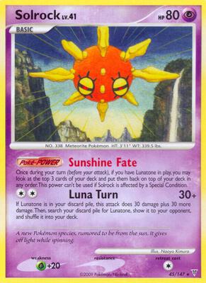 Solrock card from Supreme Victors