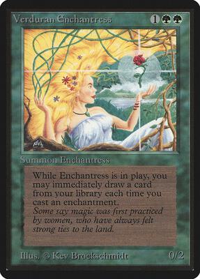 Verduran Enchantress card from Beta Edition