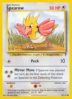 Spearow card from Legendary Collection