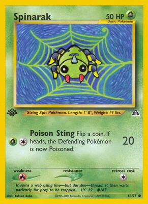 Spinarak card from Neo Discovery