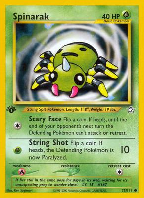 Spinarak card from Neo Genesis
