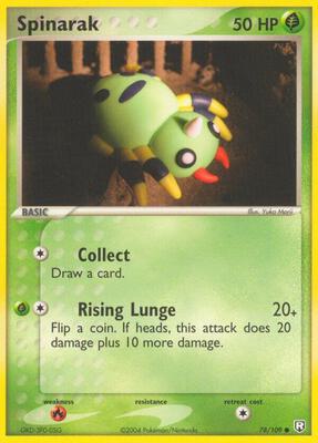 Spinarak card from EX Team Rocket Returns
