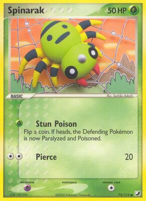 Spinarak card from EX Unseen Forces