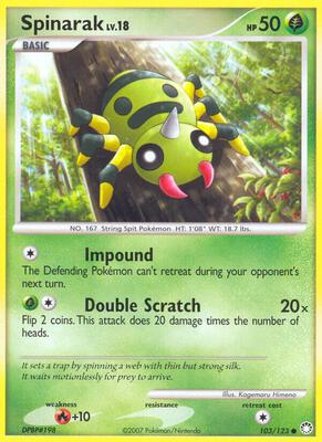 Spinarak card from Mysterious Treasures
