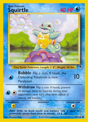 Squirtle card from Legendary Collection