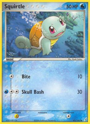 Squirtle - 063/100 card from EX Crystal Guardians