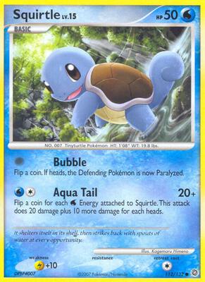 Squirtle card from Secret Wonders
