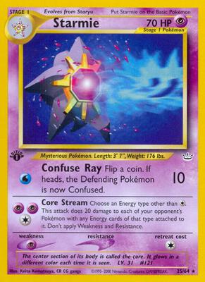 Starmie card from Neo Revelation