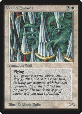 Wall of Swords card from Beta Edition