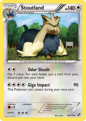 Stoutland card from Black and White