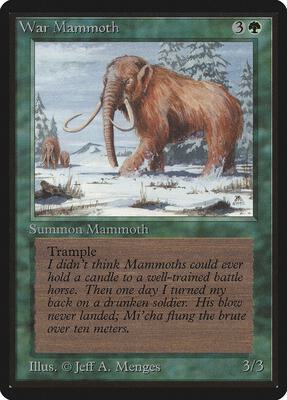 War Mammoth card from Beta Edition