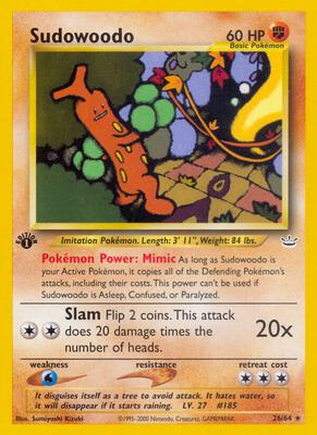 Sudowoodo card from Neo Revelation