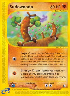 Sudowoodo card from Aquapolis