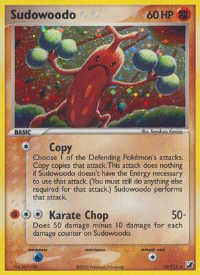 Sudowoodo card from EX Unseen Forces
