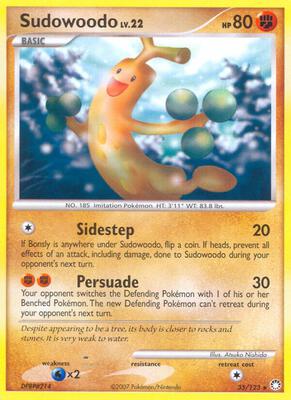 Sudowoodo card from Mysterious Treasures