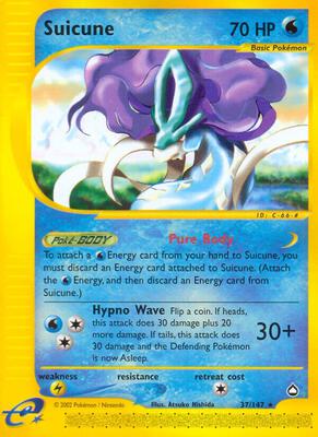 Suicune card from Aquapolis
