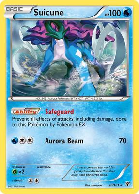 Suicune card from Plasma Blast