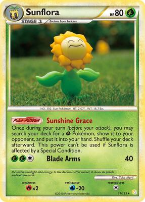 Sunflora card from HeartGold SoulSilver