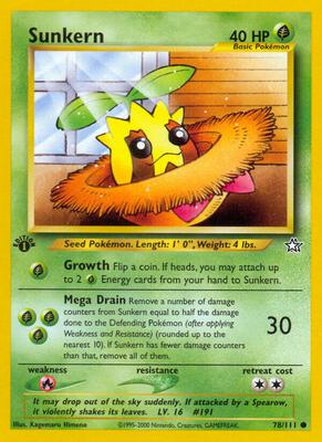 Sunkern card from Neo Genesis