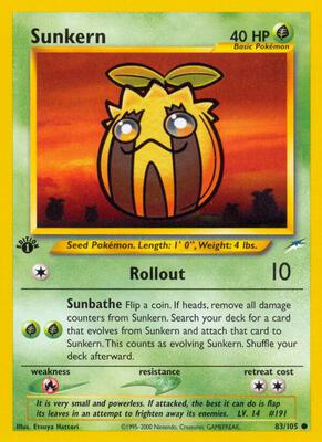 Sunkern card from Neo Destiny